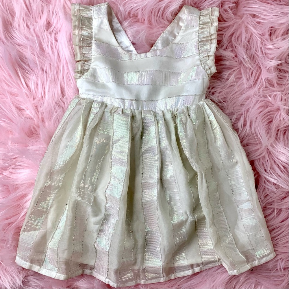 🐱 CAT & JACK 🐱 White Sparkly Toddler Girl’s Summer Party Dress, 12m